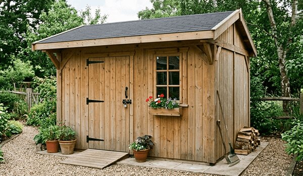 wood outdoor shed